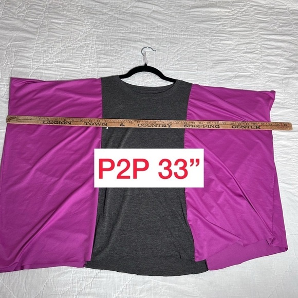 Friends up cycle tee poncho one size fits most raw hem - Picture 2 of 4